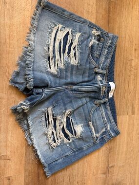KanCan Light Blue Distressed Denim Cutoff Shorts